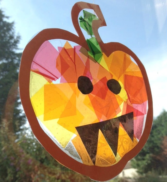 Stained Glass Pumpkin Craft for Kids
