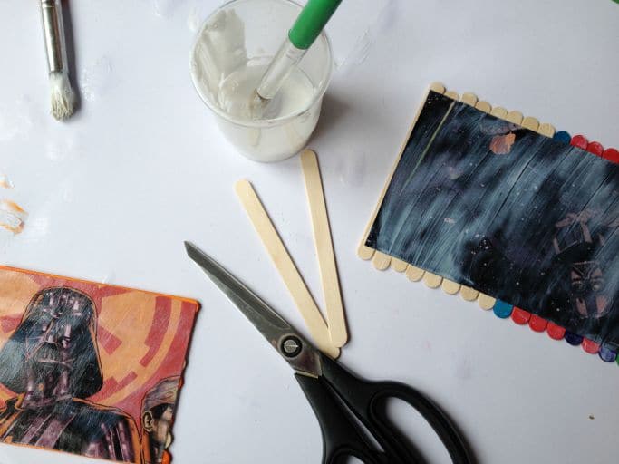 how to make a diy Star Wars jigsaw puzzle with sticks