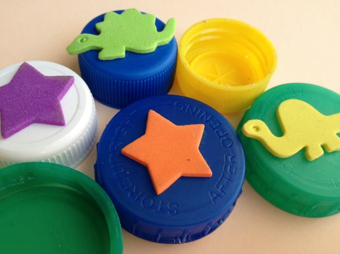 how to make stamps out of bottle tops