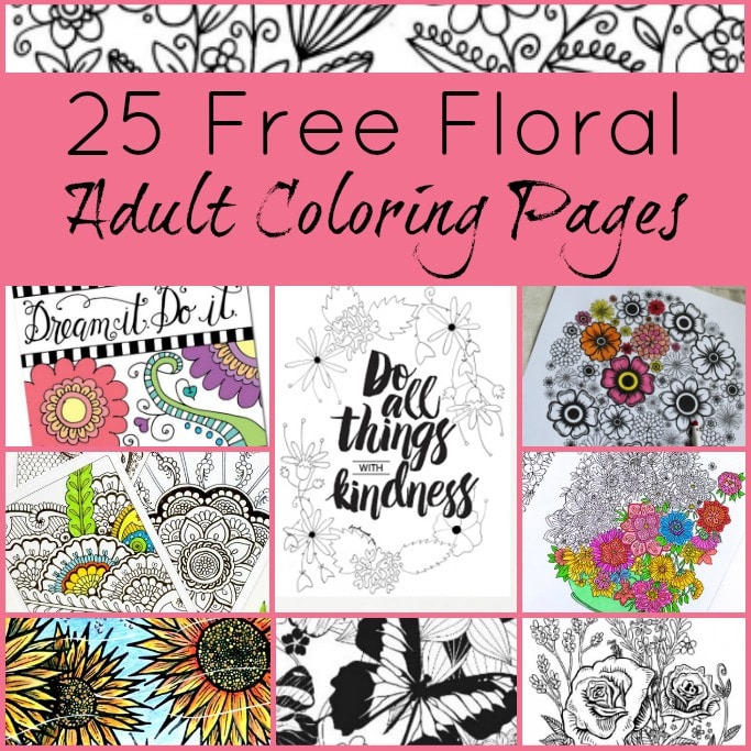 25 free floral adult coloring pages