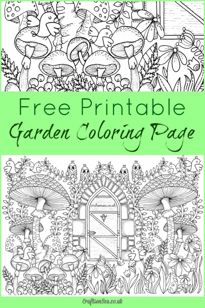 Free Garden Coloring Page for Adults