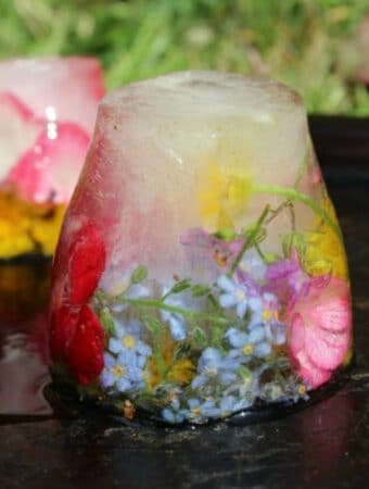 frozen flowers sensory play activity