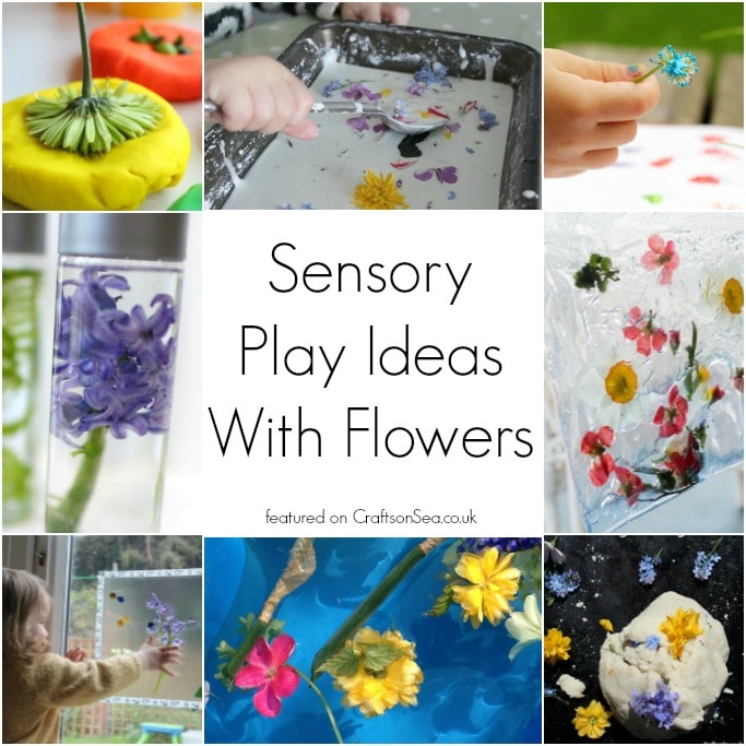 sensory play with flowers