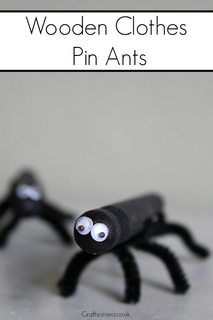 wooden clothes pin ants