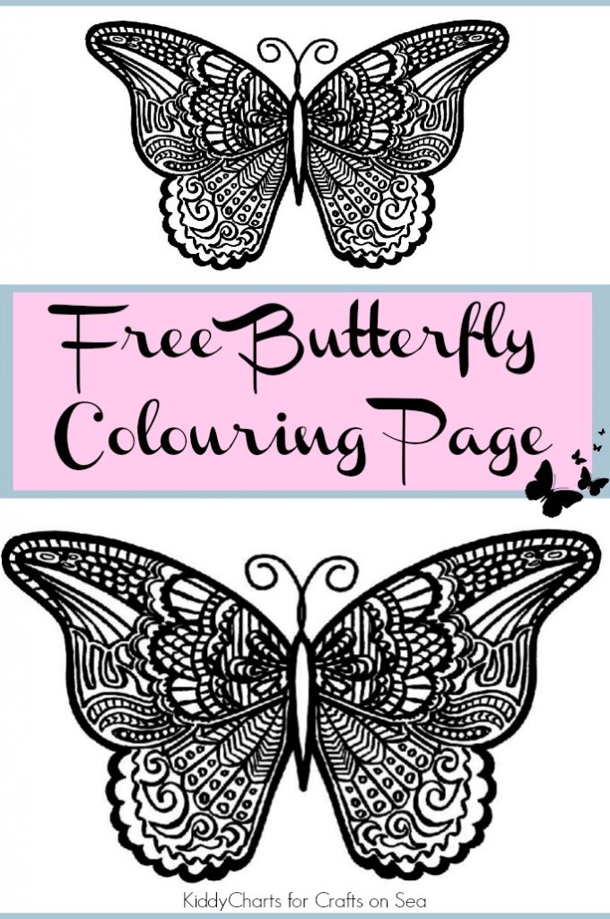 free butterfly colouring page