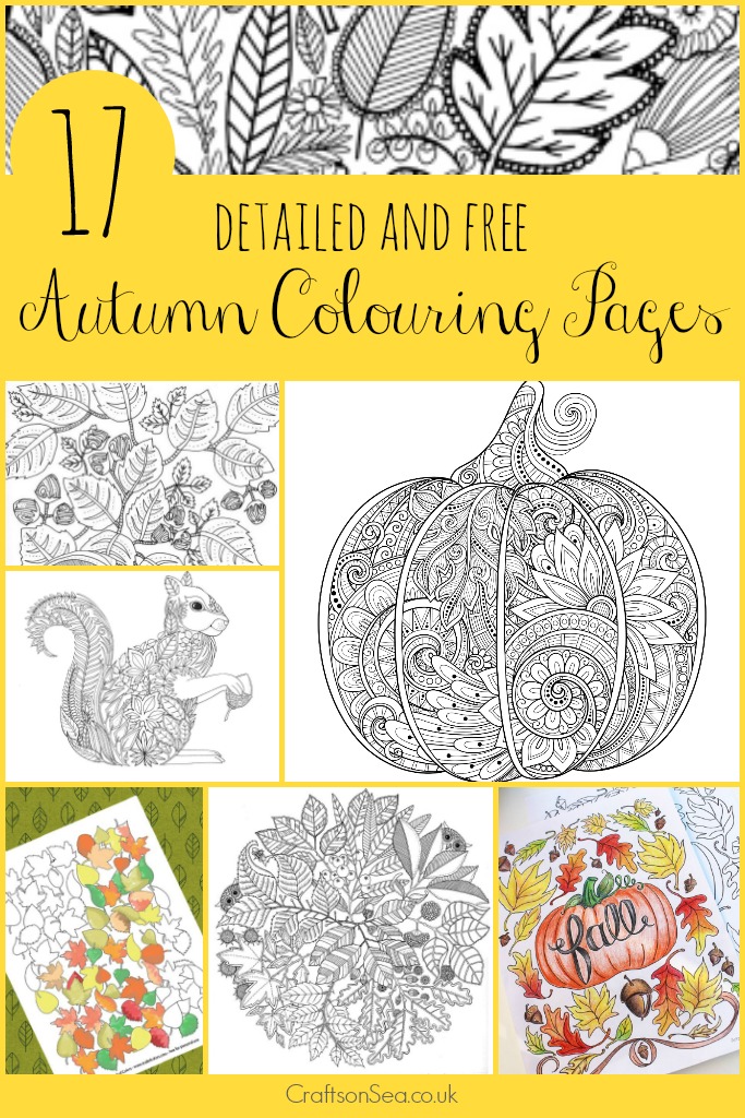 17 Detailed Autumn Colouring Pages Crafts On Sea