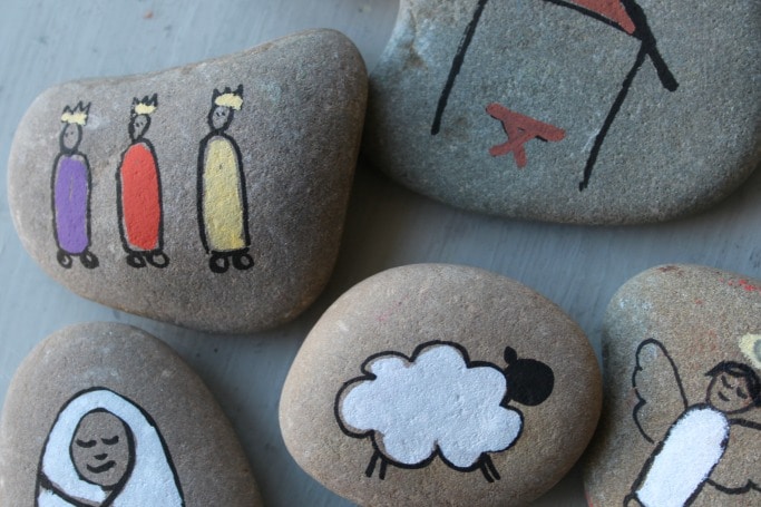 nativity story stones for kids