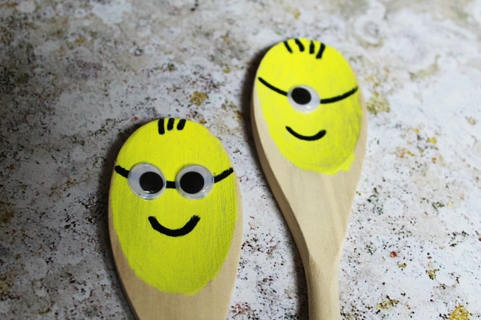 wooden spoon minion puppets for kids