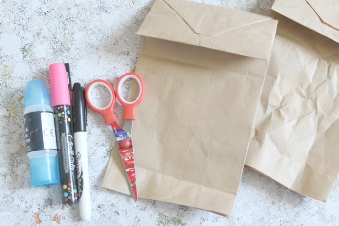 paper bag bear craft for kids materials