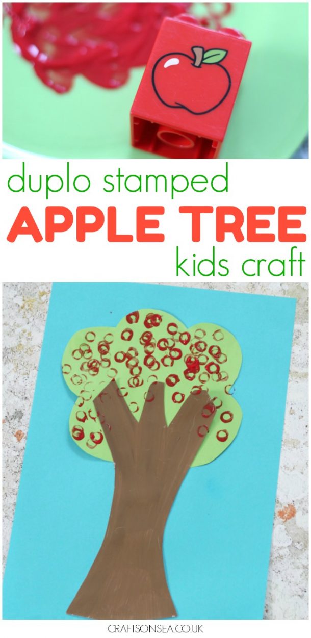 Duplo stamped apple tree craft - Crafts on Sea