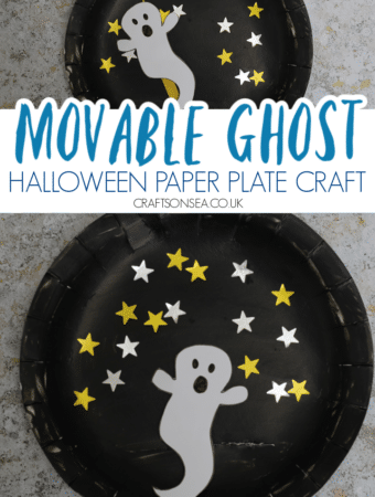 PAPER PLATE GHOST CRAFT FOR HALLOWEEN MOVABLE