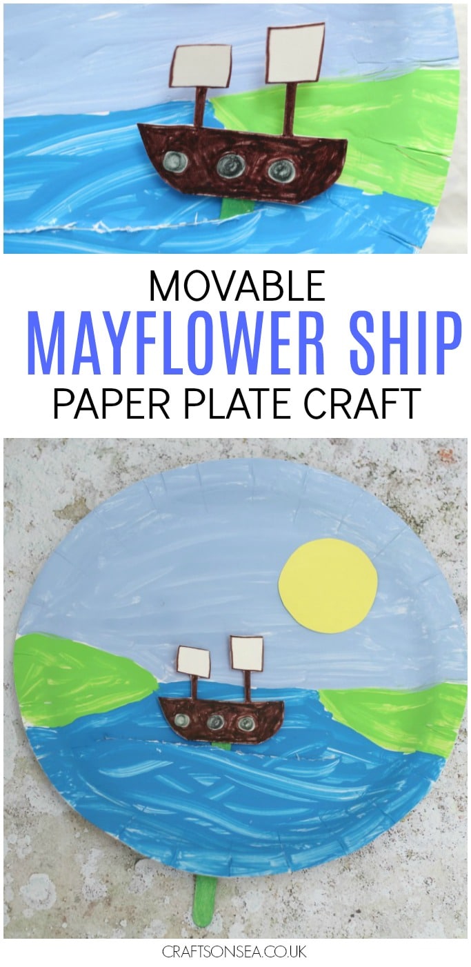 thanksgiving crafts for kids movable mayflower ship paper plate