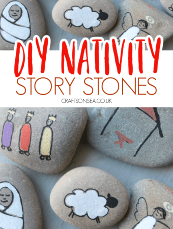 DIY Nativity story stones
