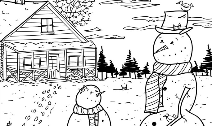 winter colouring page