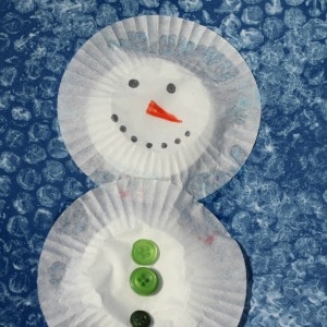 artesanato de boneco de neve com plástico bolha 300