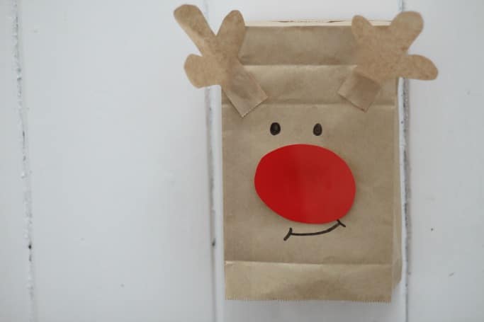 paper bag reindeer puppet