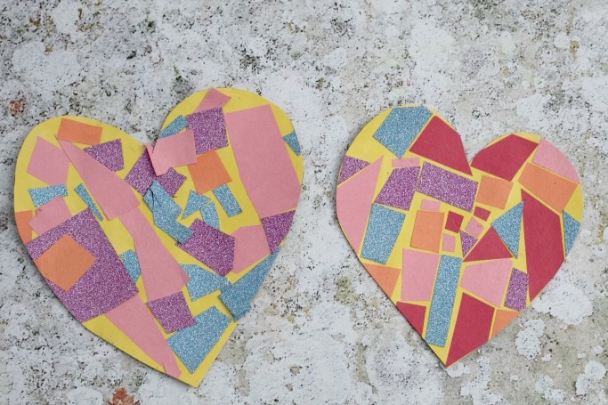 easy mosaic heart craft