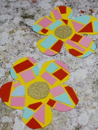 easy flower craft paper mosaic