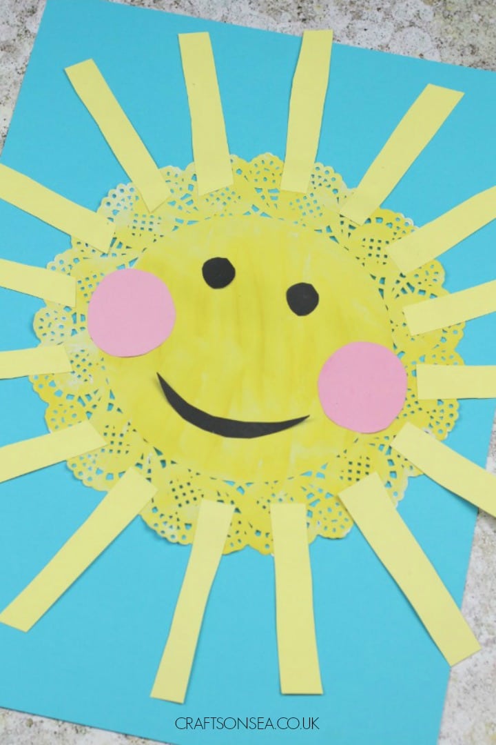 sun craft for kids doily