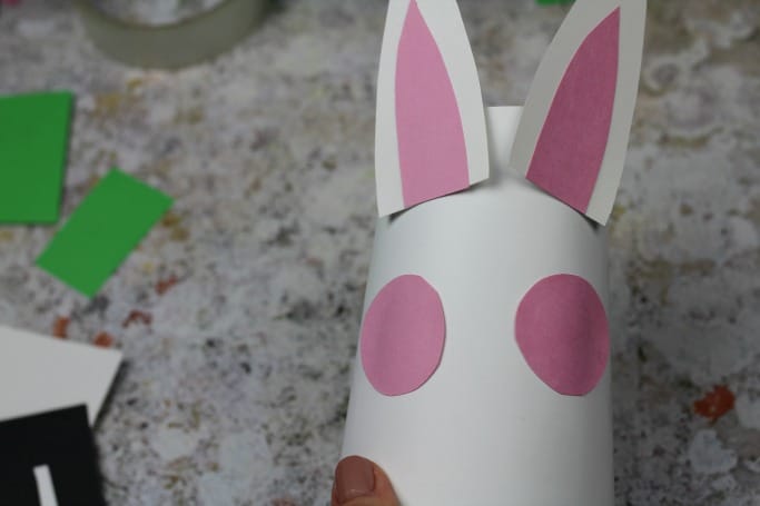 yogurt pot rabbit craft for kids cheeks