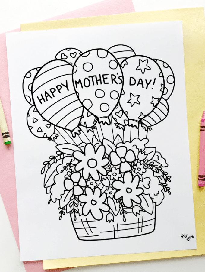 mothers day colouring page free