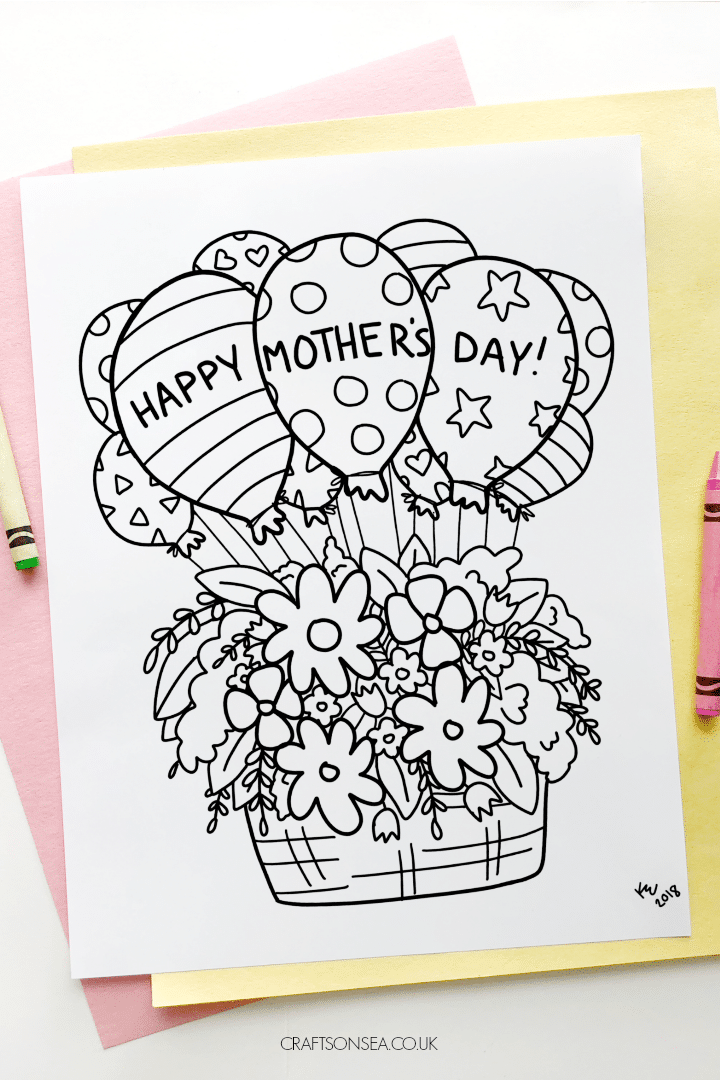 mothers day colouring page free