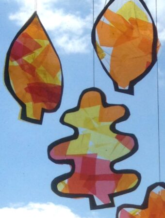 fall craft for kids autumn leaf suncatchers