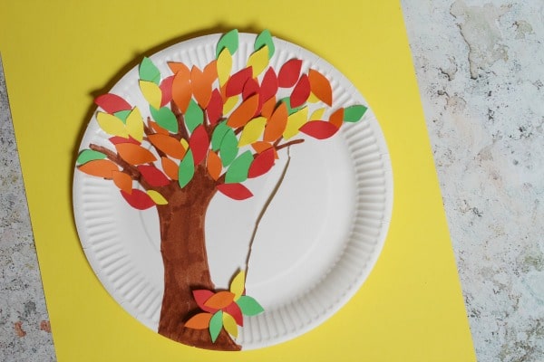 paper plate autumn tree