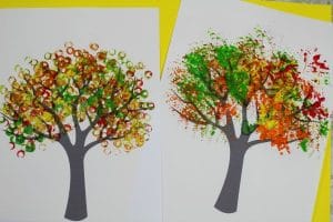 autumn tree painting ideas with template