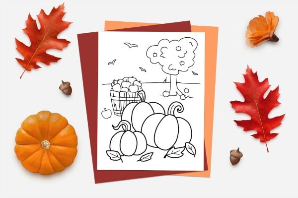free autumn colouring pages