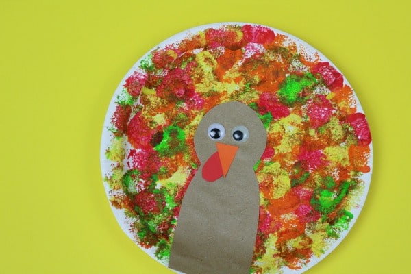 paper plate turkey craft for kids thanksgiving