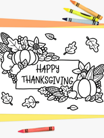thanksgiving colouring page for kids free design