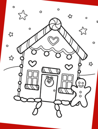 gingerbread house coloring page free