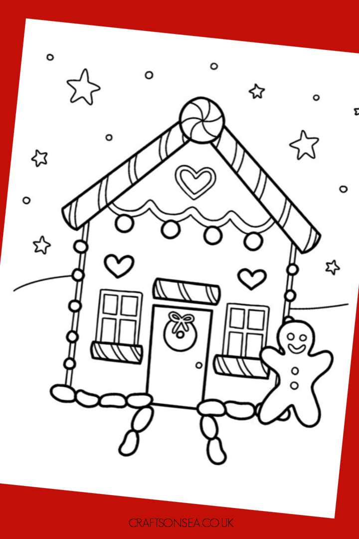 gingerbread house coloring page free