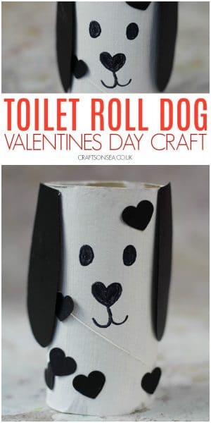 Cute Dog Valentines Day Toilet Paper Roll Craft - Crafts on Sea
