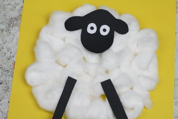 cotton ball sheep craft for preschoolers