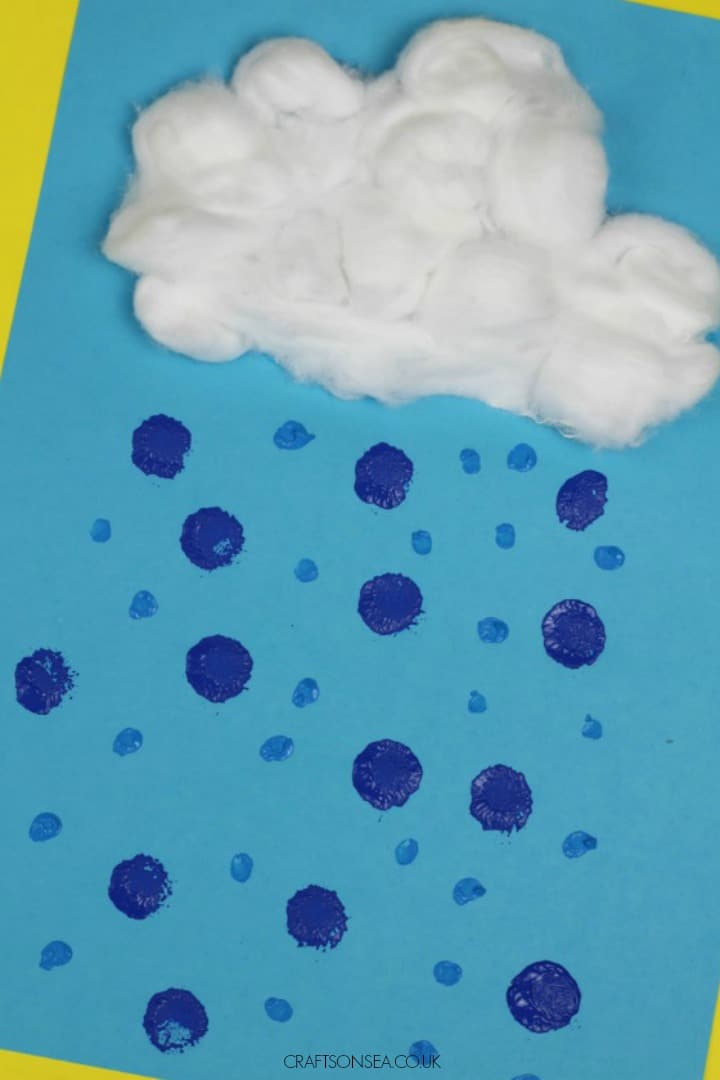 rain craft ideas cotton wool cloud