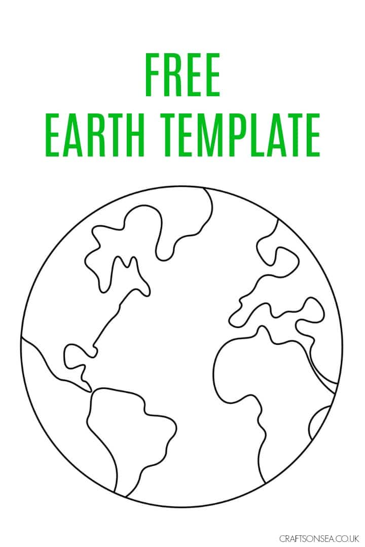 free earth template map for kids
