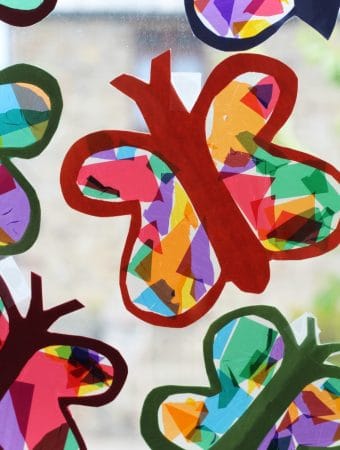 Easy butterfly suncatcher craft