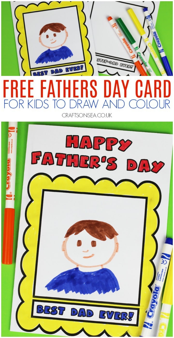 fathers day cards for kids to make free printable colour draw