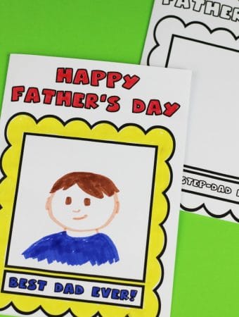 free fathers day card for kids to colour