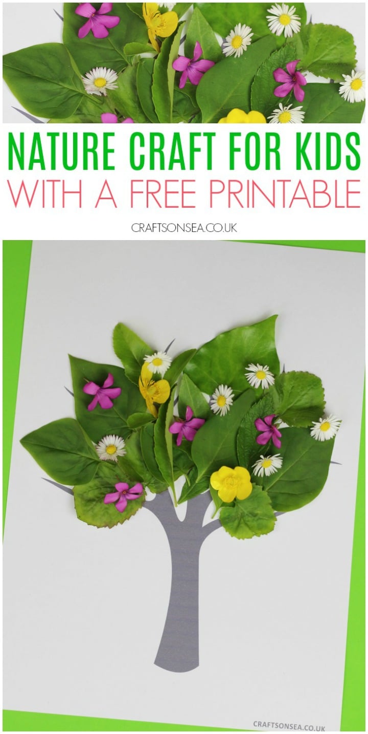 nature craft for kids easy spring summer free printable