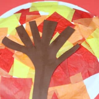 autumn fall tree paper plate craft