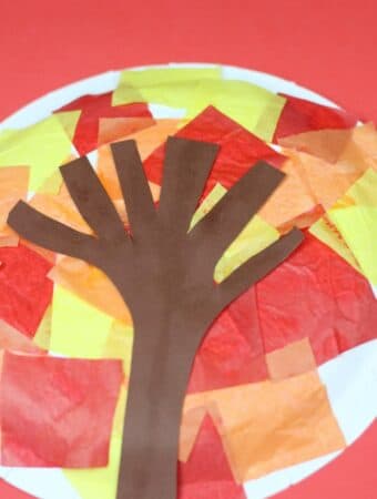 autumn fall tree paper plate craft