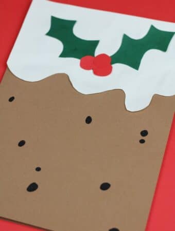 christmas cards kids can make christmas pudding design