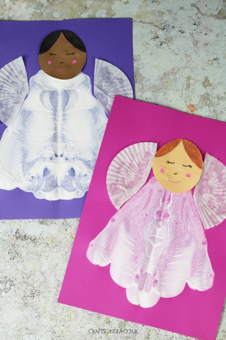 paint splat angel craft for kids to make