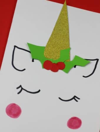 unicorn christmas card for kids to make