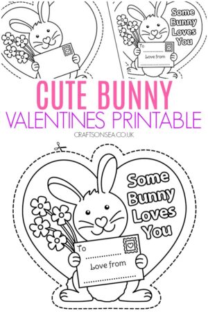 Cute Valentines Bunny Printable (FREE PDF) - Crafts on Sea