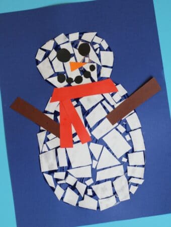 mosaic snowman craft for kids to make