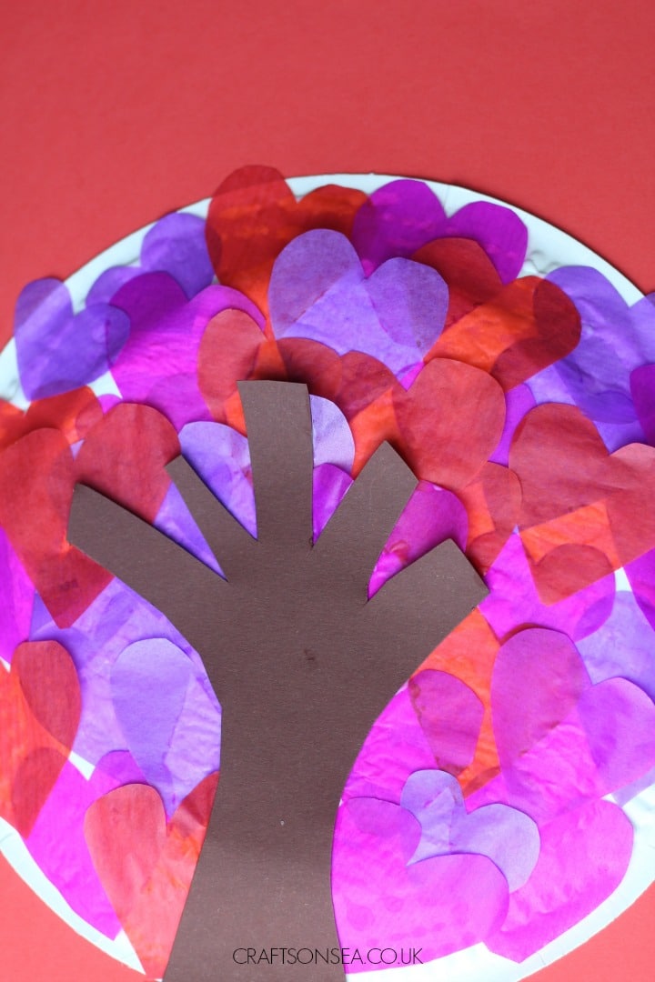 valentines heart tree craft for kids